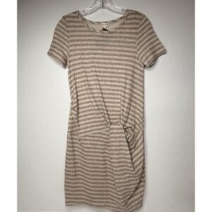 Hem & Thread Cotton Jersey Dress Womens Size Small Stripe Rouched Y2K Teen New